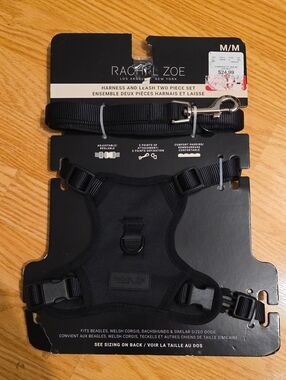 Rachel Zoe Black Two-Piece Dog Harness and Leash Set